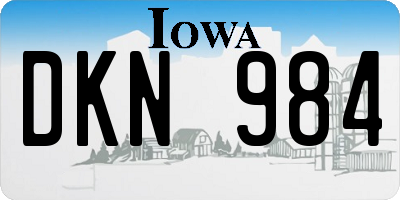 IA license plate DKN984