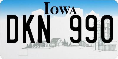 IA license plate DKN990