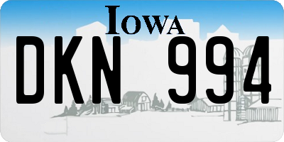IA license plate DKN994