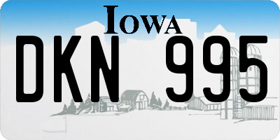 IA license plate DKN995