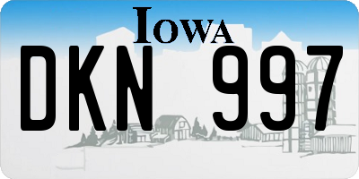 IA license plate DKN997