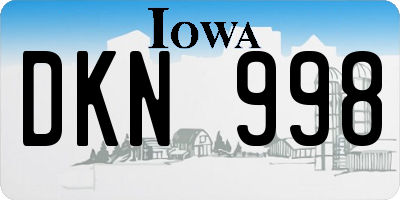 IA license plate DKN998