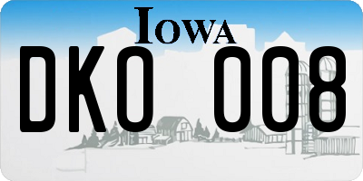 IA license plate DKO008