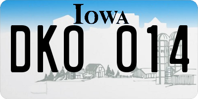 IA license plate DKO014