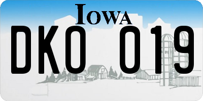 IA license plate DKO019