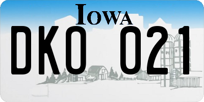 IA license plate DKO021