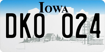 IA license plate DKO024