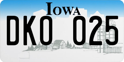 IA license plate DKO025