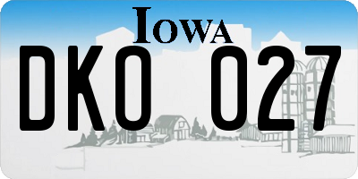 IA license plate DKO027