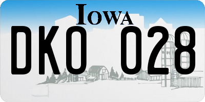 IA license plate DKO028