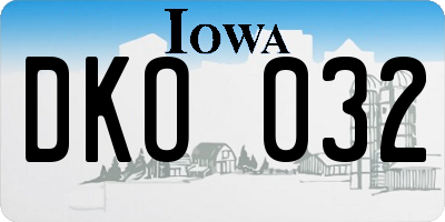 IA license plate DKO032