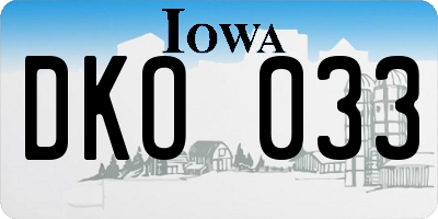 IA license plate DKO033