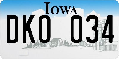 IA license plate DKO034