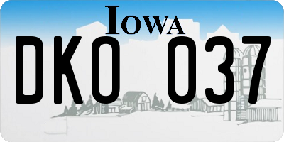 IA license plate DKO037