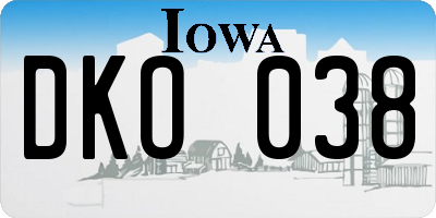 IA license plate DKO038