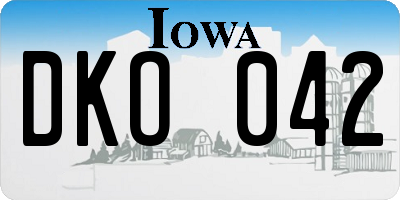 IA license plate DKO042