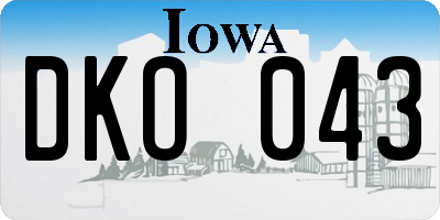 IA license plate DKO043