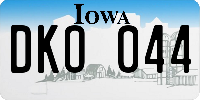 IA license plate DKO044