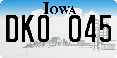 IA license plate DKO045