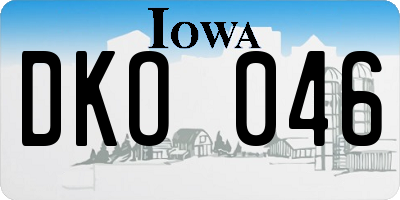 IA license plate DKO046