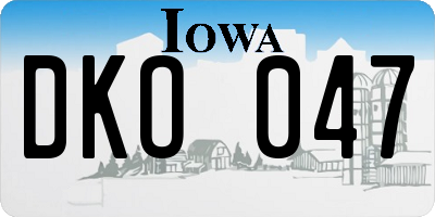 IA license plate DKO047