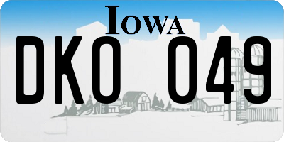 IA license plate DKO049