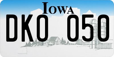 IA license plate DKO050