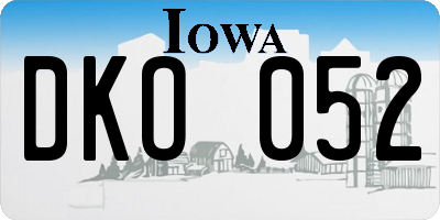 IA license plate DKO052