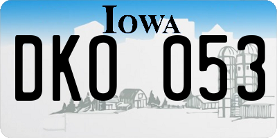 IA license plate DKO053
