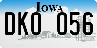 IA license plate DKO056