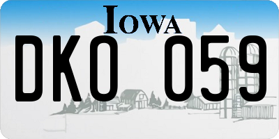 IA license plate DKO059