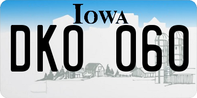 IA license plate DKO060