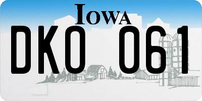IA license plate DKO061