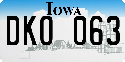 IA license plate DKO063