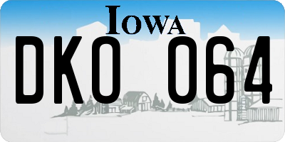 IA license plate DKO064