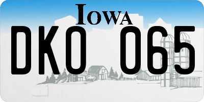 IA license plate DKO065