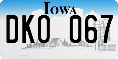 IA license plate DKO067