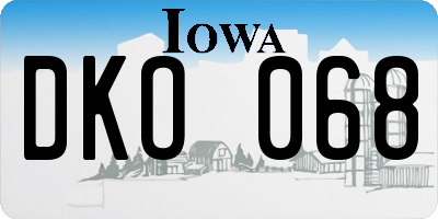 IA license plate DKO068