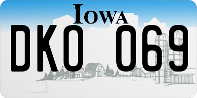 IA license plate DKO069