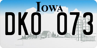 IA license plate DKO073