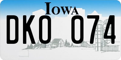 IA license plate DKO074