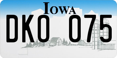 IA license plate DKO075