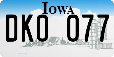 IA license plate DKO077