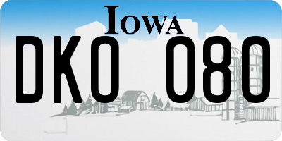 IA license plate DKO080