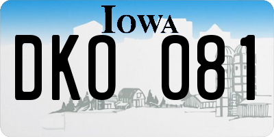 IA license plate DKO081