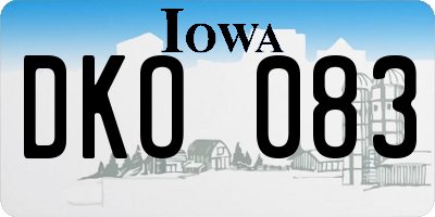 IA license plate DKO083