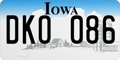 IA license plate DKO086