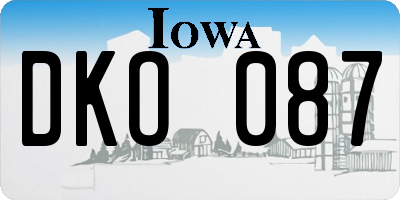 IA license plate DKO087
