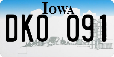 IA license plate DKO091