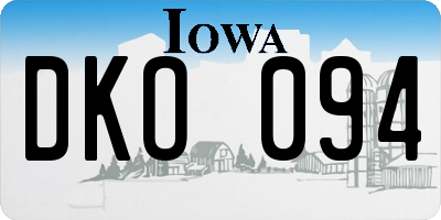 IA license plate DKO094
